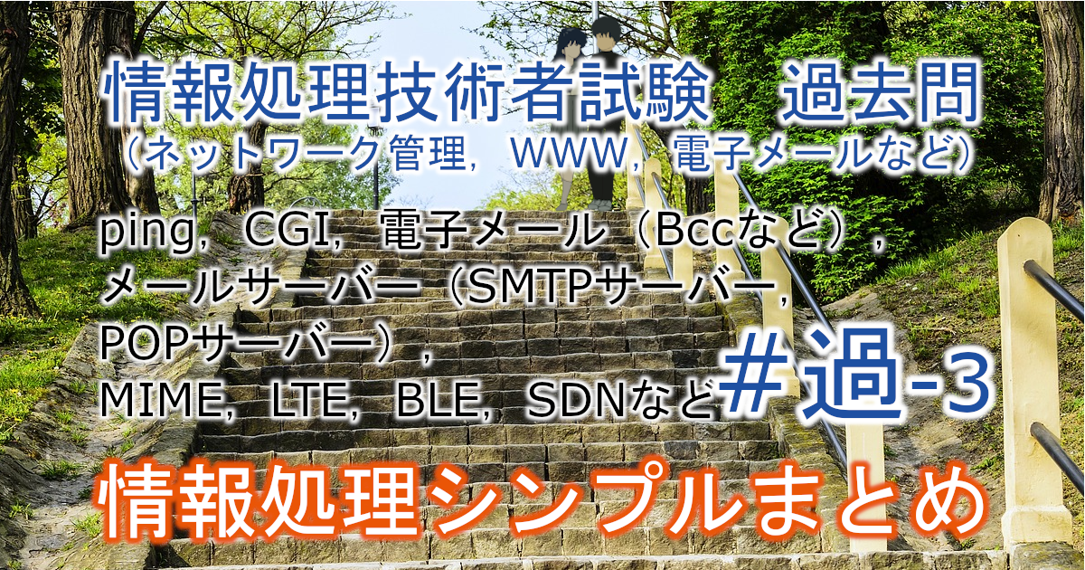 基本情報技術者試験　過去問（ネットワーク管理，WWW，電子メールなど）に関するブログのアイキャッチ画像